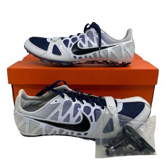 Nike Zoom Rival S 6 Spikes Navy White New with Box - Picture 1 of 9